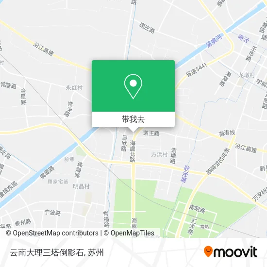 云南大理三塔倒影石地图