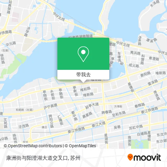 康洲街与阳澄湖大道交叉口地图