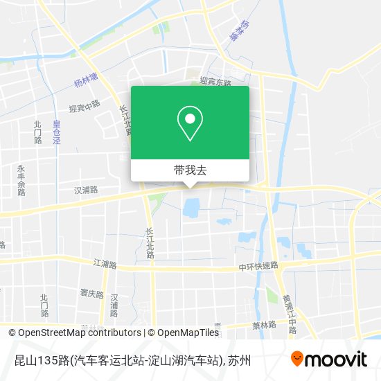 昆山135路(汽车客运北站-淀山湖汽车站)地图
