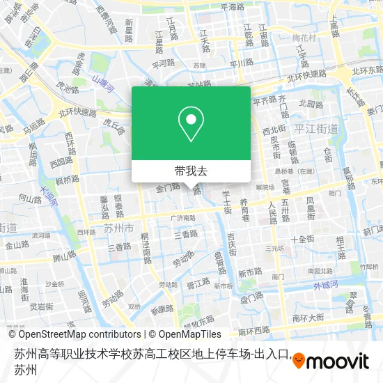 苏州高等职业技术学校苏高工校区地上停车场-出入口地图