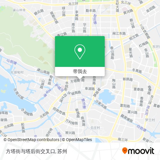 方塔街与塔后街交叉口地图