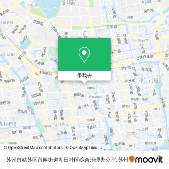 苏州市姑苏区留园街道湖田社区综合治理办公室地图