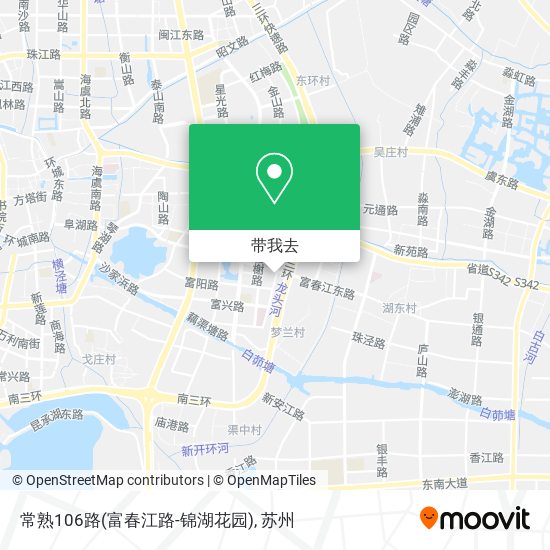 常熟106路(富春江路-锦湖花园)地图