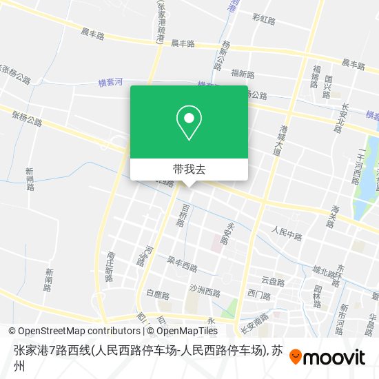 张家港7路西线(人民西路停车场-人民西路停车场)地图
