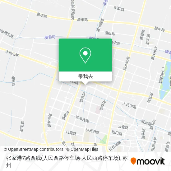 张家港7路西线(人民西路停车场-人民西路停车场)地图