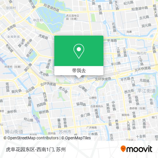虎阜花园东区-西南1门地图