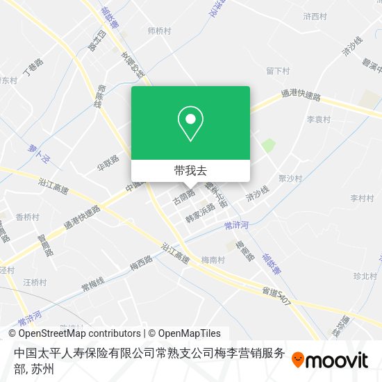 中国太平人寿保险有限公司常熟支公司梅李营销服务部地图