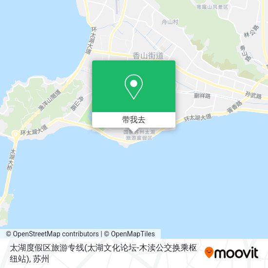 太湖度假区旅游专线(太湖文化论坛-木渎公交换乘枢纽站)地图