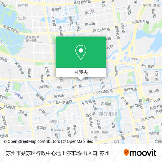 苏州市姑苏区行政中心地上停车场-出入口地图