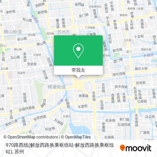 970路西线(解放西路换乘枢纽站-解放西路换乘枢纽站)地图