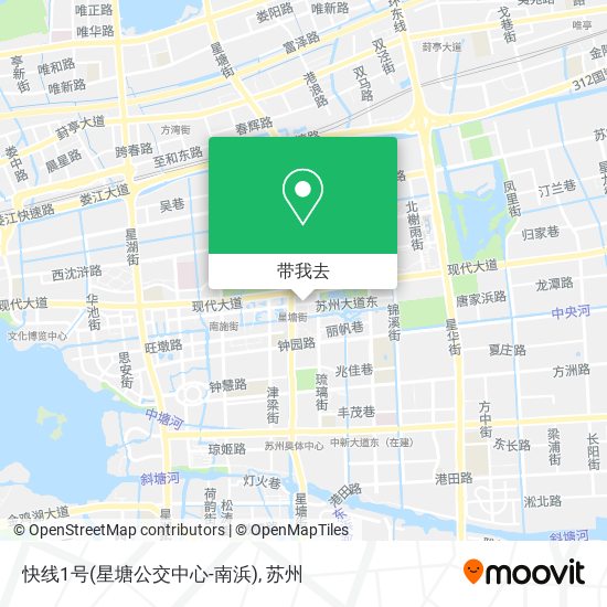 快线1号(星塘公交中心-南浜)地图