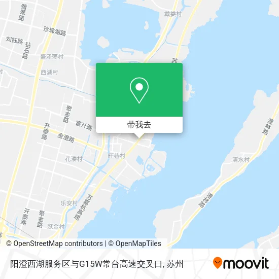 阳澄西湖服务区与G15W常台高速交叉口地图