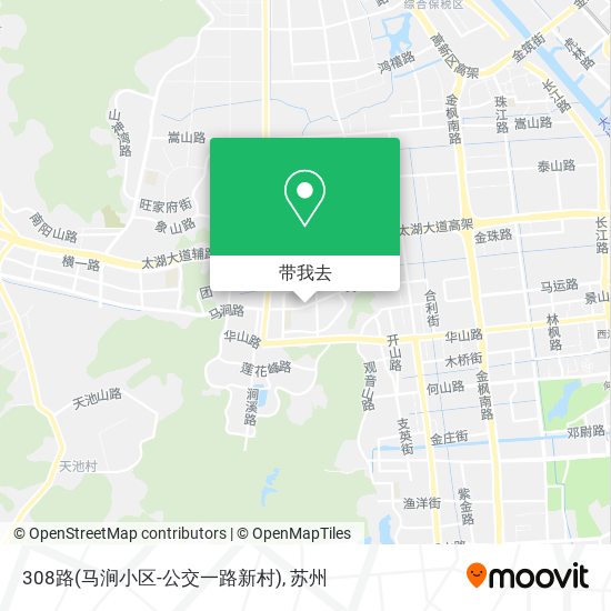 308路(马涧小区-公交一路新村)地图