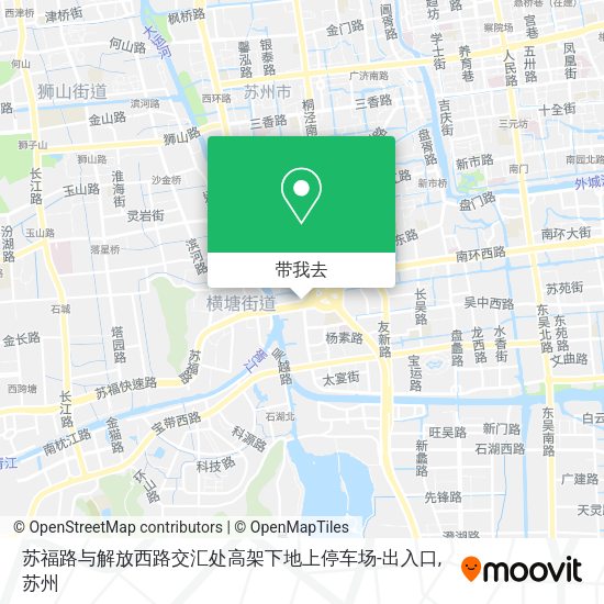 苏福路与解放西路交汇处高架下地上停车场-出入口地图