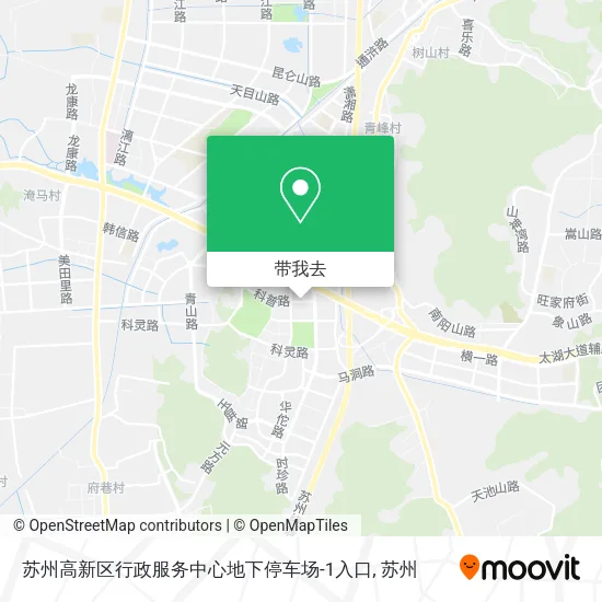 苏州高新区行政服务中心地下停车场-1入口地图