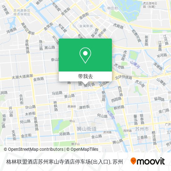 格林联盟酒店苏州寒山寺酒店停车场(出入口)地图