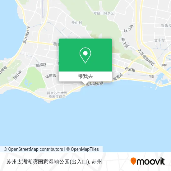 苏州太湖湖滨国家湿地公园(出入口)地图