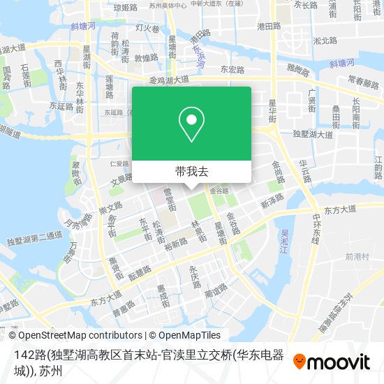 142路(独墅湖高教区首末站-官渎里立交桥(华东电器城))地图