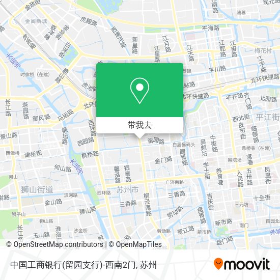 中国工商银行(留园支行)-西南2门地图
