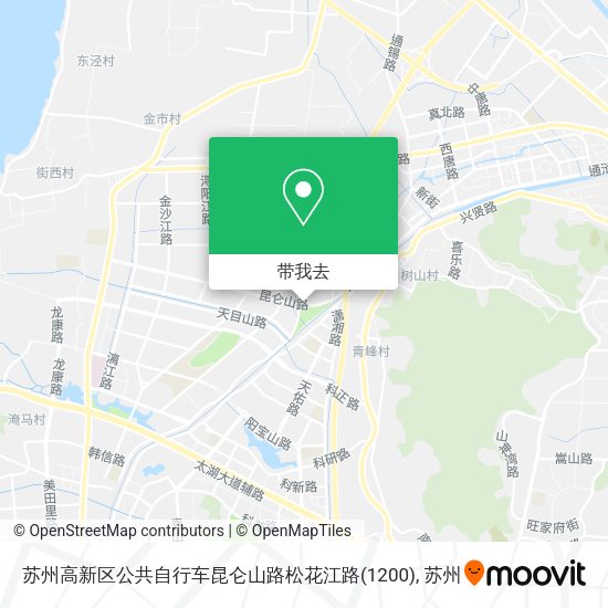 苏州高新区公共自行车昆仑山路松花江路(1200)地图