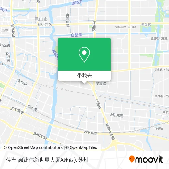 停车场(建伟新世界大厦A座西)地图