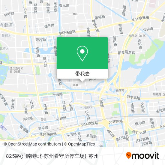825路(润南巷北-苏州看守所停车场)地图