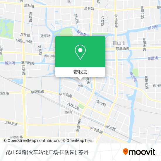 昆山53路(火车站北广场-国防园)地图