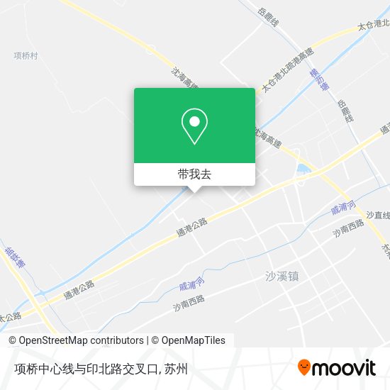项桥中心线与印北路交叉口地图