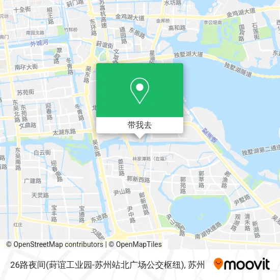 26路夜间(葑谊工业园-苏州站北广场公交枢纽)地图