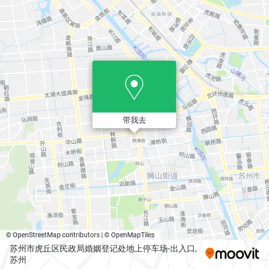 苏州市虎丘区民政局婚姻登记处地上停车场-出入口地图