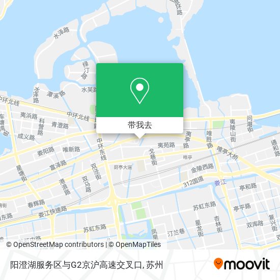 阳澄湖服务区与G2京沪高速交叉口地图