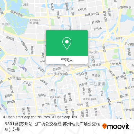 9801路(苏州站北广场公交枢纽-苏州站北广场公交枢纽)地图