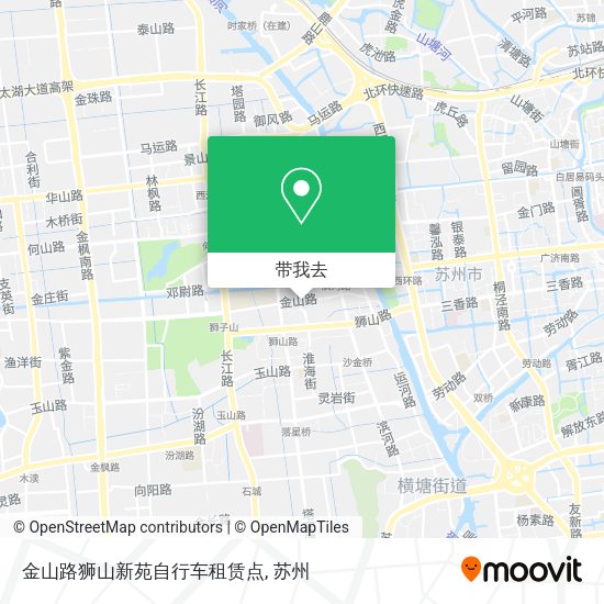 金山路狮山新苑自行车租赁点地图