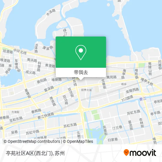 亭苑社区A区(西北门)地图