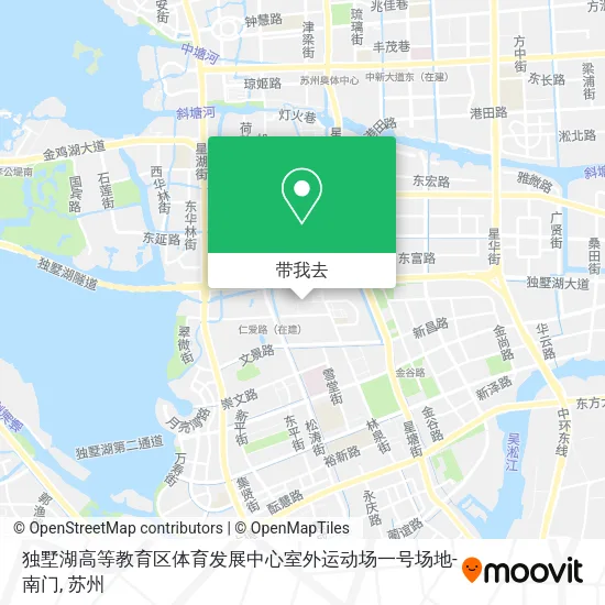 独墅湖高等教育区体育发展中心室外运动场一号场地-南门地图