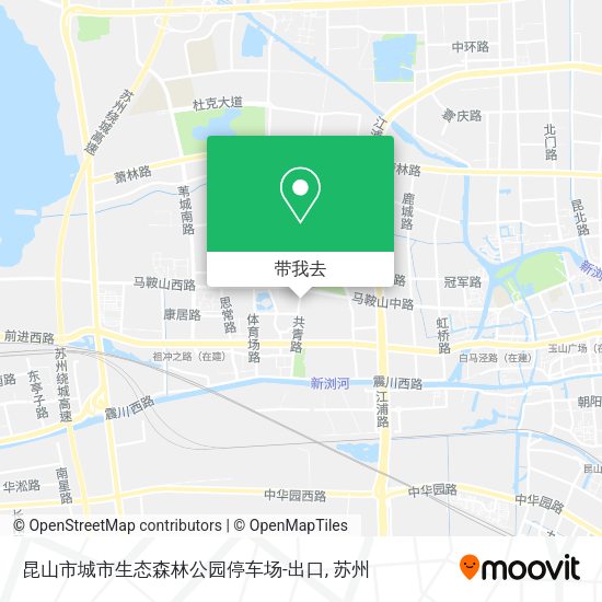 昆山市城市生态森林公园停车场-出口地图