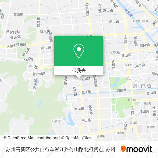 苏州高新区公共自行车湘江路何山路北租赁点地图