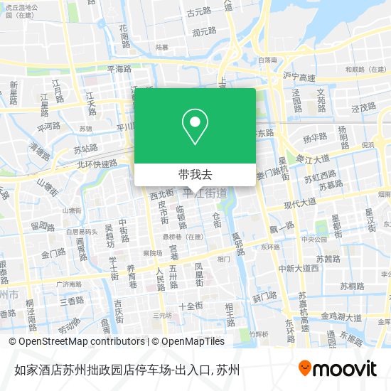 如家酒店苏州拙政园店停车场-出入口地图