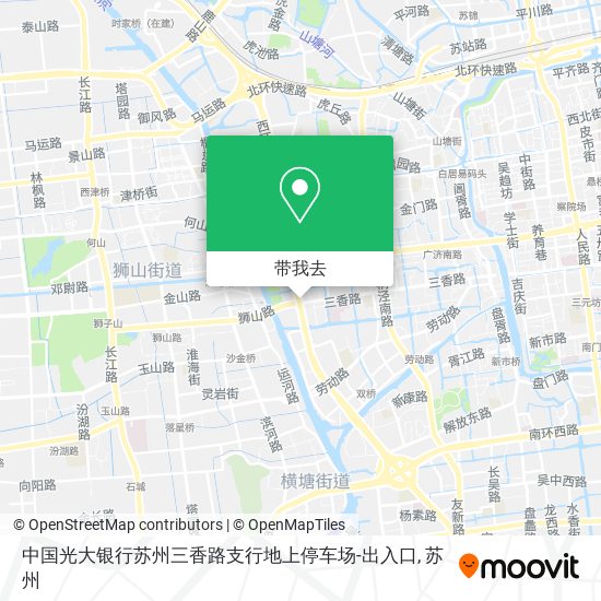 中国光大银行苏州三香路支行地上停车场-出入口地图
