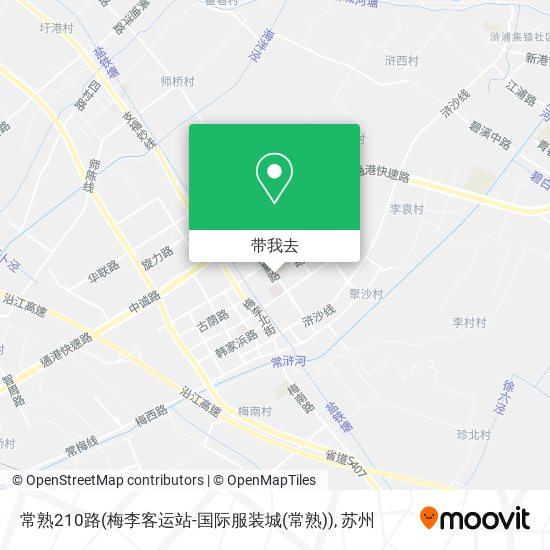 常熟210路(梅李客运站-国际服装城(常熟))地图