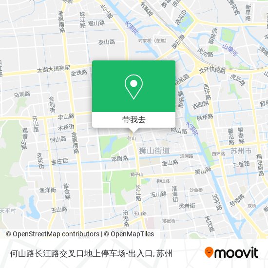 何山路长江路交叉口地上停车场-出入口地图