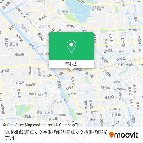 30路北线(新庄立交换乘枢纽站-新庄立交换乘枢纽站)地图