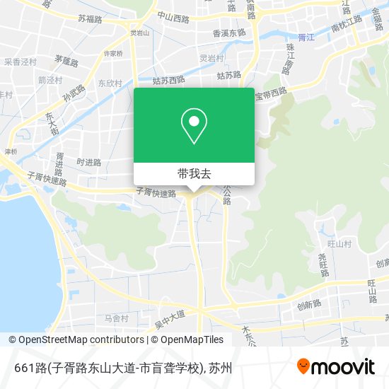 661路(子胥路东山大道-市盲聋学校)地图