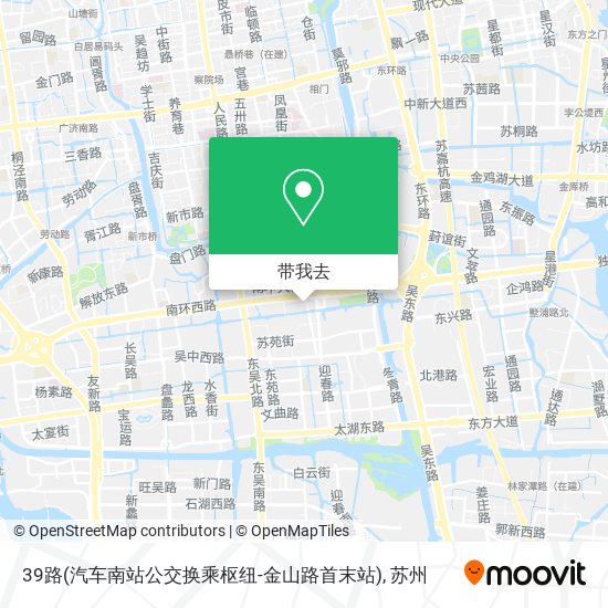 39路(汽车南站公交换乘枢纽-金山路首末站)地图