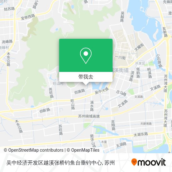 吴中经济开发区越溪张桥钓鱼台垂钓中心地图