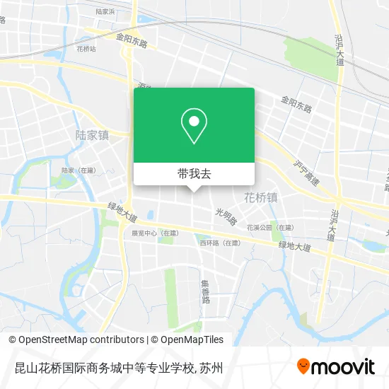 昆山花桥国际商务城中等专业学校地图
