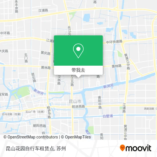 昆山花园自行车租赁点地图