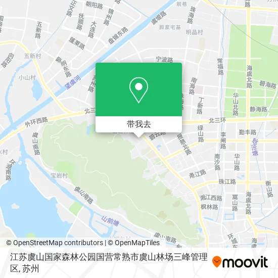 江苏虞山国家森林公园国营常熟市虞山林场三峰管理区地图