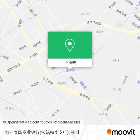 浙江泰隆商业银行(常熟梅李支行)地图
