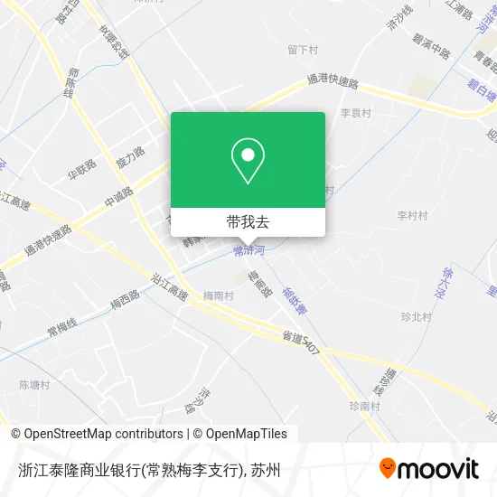 浙江泰隆商业银行(常熟梅李支行)地图